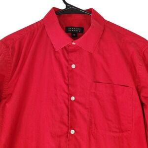 Bergamo New York Mens Red Long Sleeve Button Down Dress Shirt Size 16